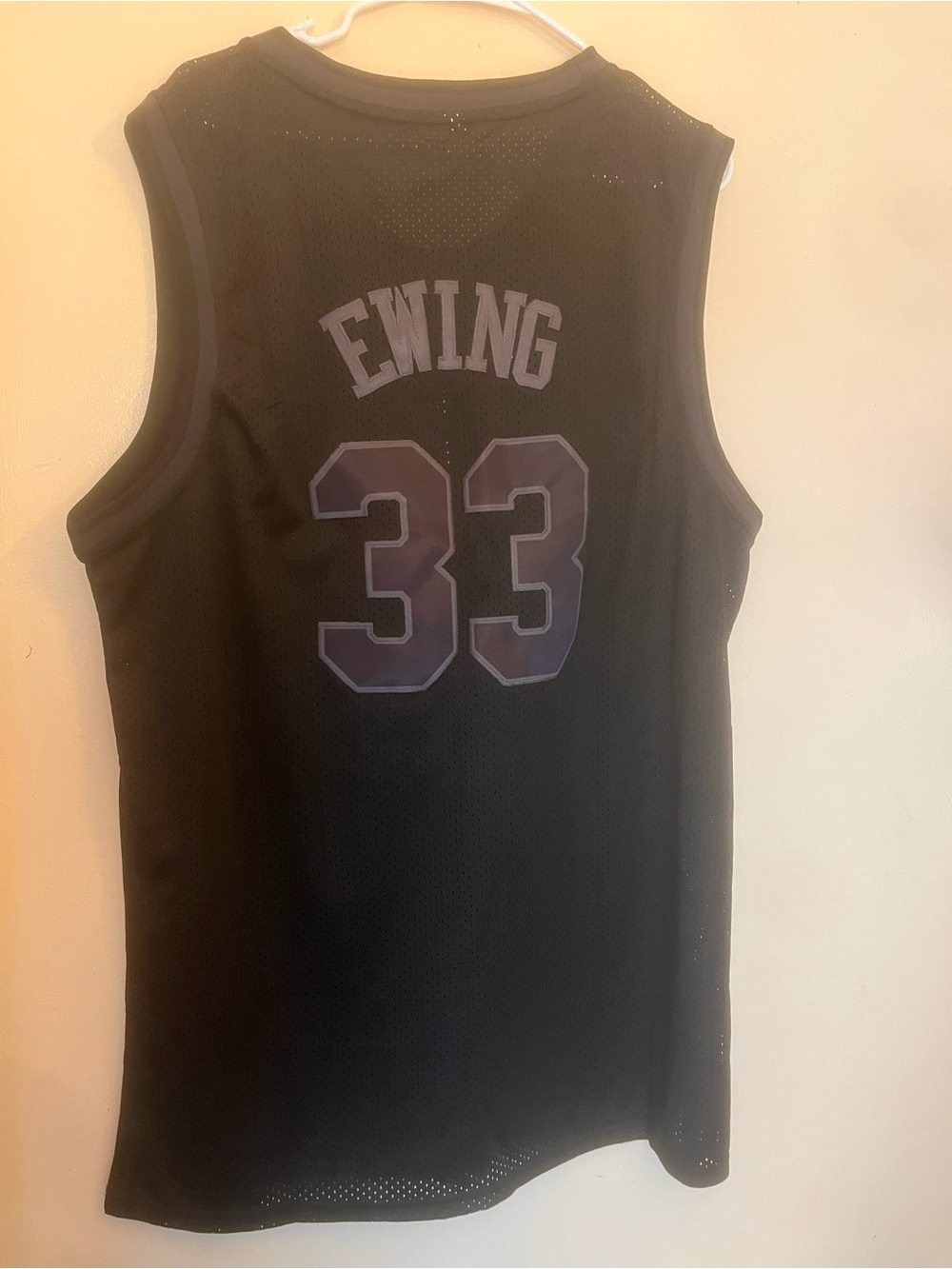 Embroidered Ewing Basketball Jersey New York blackout
